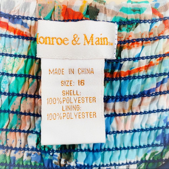 PLUS Monroe & Main Abstract Pocket Sheer Overlay Dress Size 16 - Picture 7 of 7